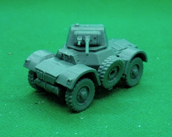 1/72 scale British Daimler Mk I armored car, World War Two, WW 2, Northern Africa, Italy, Normandy, Cold War, 3D printed, wargaming, model