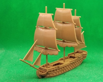 1/700 scale French Tonnant ship of the line (80-gun) (HMS Tonnant), suitable for Black Seas, XVIII, Napoleonic, 3D printed, wargame, model