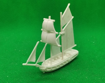 4 X 1/700 scale Enterprise class topsail schooner, unrated, suitable for Black Seas, XVIII, Napoleonic, 3D printed, wargaming, modelling