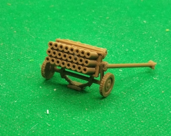 2 x 1/72 scale United States T66 4.5" rocket launcher (M16 rocket), World War Two, WW 2, 3D printed, wargaming, Bolt Action