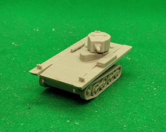 Tanque anfíbio leve Vickers-Carden-Loyd (A4E11/A4E12) em escala 1/72, Guerra Sino-Japonesa, Segunda Guerra Mundial, WW2, impresso em 3D, para jogos de guerra e modelismo.