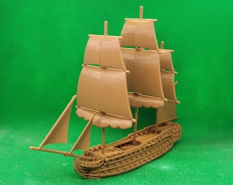 1/700 scale Spanish Santa Ana 112-gun ship-of-the-line, 1st Rate, Black Seas, XVIII, XIX century, Napoleonic, 3D printed, wargaming, model