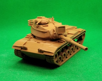 Tanque de batalha principal M60A1 dos EUA em escala 1/72 com projetor infravermelho, Guerra Fria, OTAN, Yom Kippur, impresso em 3D, para jogos de guerra e modelismo.