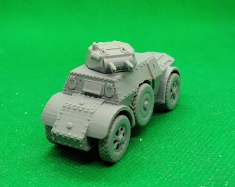 1/72 scale Italian Fiat-Ansaldo Autoblindo AB 40 armored car, World War Two, WW 2, Northern Africa, 3D printed, wargaming, modelling