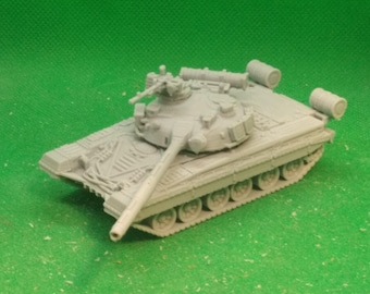 1/72 scale Soviet T-80 main battle tank (early production), Cold War, 3D printed, wargaming, modelling