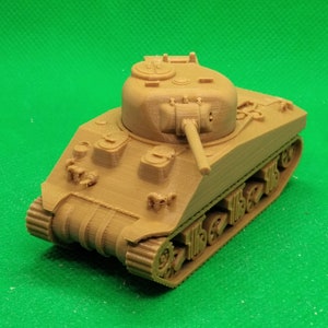 Tanque mediano británico Sherman I a escala 1/72 (variante estadounidense M4 Sherman), Segunda Guerra Mundial, Campaña del norte de África, impreso en 3D, juegos de guerra