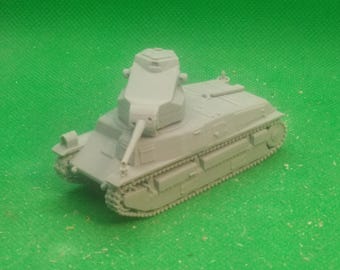 1/72スケール フランス軍 SARL 42 中騎兵戦車プロジェクト (L/32 75mm砲)、第二次世界大戦、WW2、3Dプリント、ウォーゲーム、モデリング