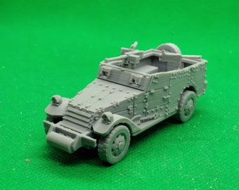 Schaal 1:72 Verenigde Staten M3A1 Scout Car, Tweede Wereldoorlog, Tweede Wereldoorlog, Arabisch-Israëlische oorlog, Indochinese oorlog, Portugese koloniale oorlog, 3D-print, wargaming