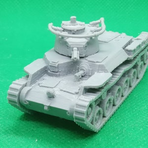 1/72 scale Japanese Type 97 Chi-Ha medium tank with antenna, World War Two, WW 2, Sino-Japanese War, 3D printed, wargaming, modelling image 1