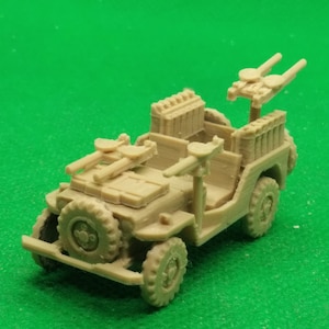 1:72 britisches Special Air Service Jeep leichtes Transportmittel, Willys MG, Ford DPW, Zweiter Weltkrieg, 3D Druck, Wargaming, Modellbau