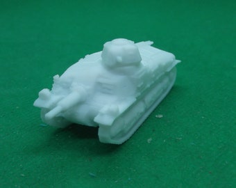 Schaal 1/100 Frans Somua SAu 40 zelfrijdend kanon, Tweede Wereldoorlog, WO2, Slag om Frankrijk, 3D-geprint, wargaming, modellering
