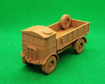 1/72スケールのイギリスAECマタドール中型砲兵牽引車（荷台は覆われていない）、第二次世界大戦、3Dプリント、ウォーゲーム、モデリング