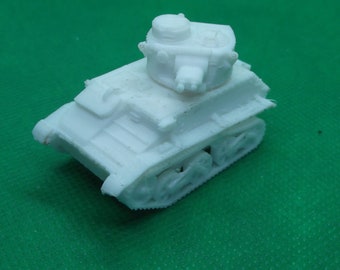 Tanque leve britânico Mk VIB em escala 1/72, Segunda Guerra Mundial, WW2, impresso em 3D, para jogos de guerra e modelismo.