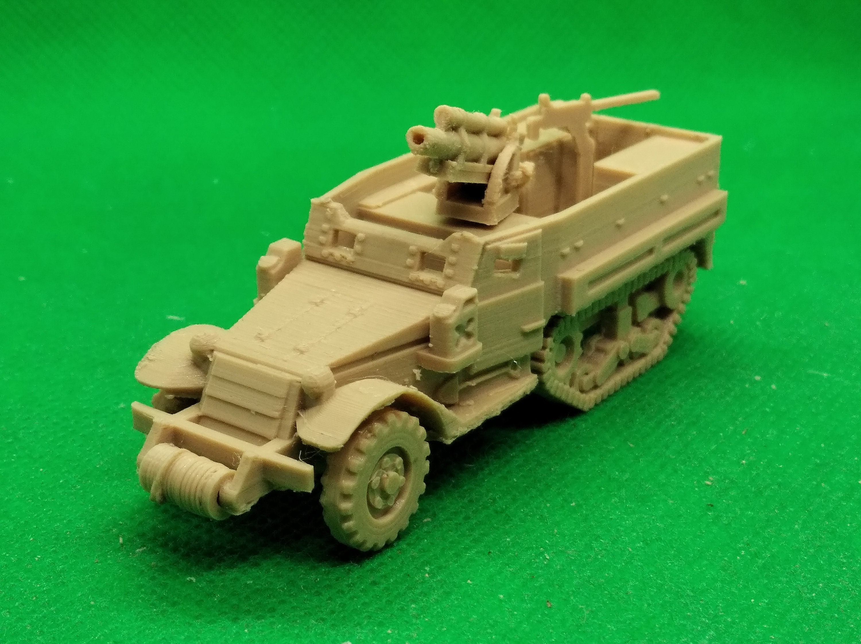 1/72 scale United States T19 half-track howitzer motor carriage (HMG), World War Two, WW 2, 3D printed, wargaming