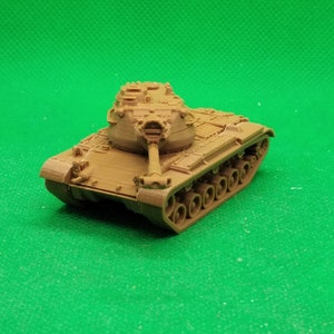 1/100 scale United States M47 Patton medium tank (light projector), NATO, Cold War, Six-Day War, 3D print, wargaming, modelling