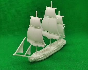 Fragata espanhola Santa María Magdalena (38 canhões) em escala 1/700, 5ª classe, Mar Negro, XVIII, século XIX, napoleônica, impressão 3D, jogo de guerra, modelo