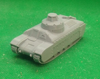 1/72 scale French SEAM G1P medium tank prototype (1st prototype), World War Two, WW2, 3D printed, wargaming, modelling