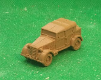 Schaal 1:72 Italiaanse Fiat SPA 508 CM Staff Car, Tweede Wereldoorlog, WO 2, Noord-Afrika, 3D-geprint, wargaming, modellering