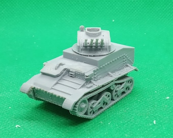 1/72 scale British Light Tank Mk VI AA Mk II, World War Two, WW2, Northern African Campaign, 3D printed, wargaming, modelling