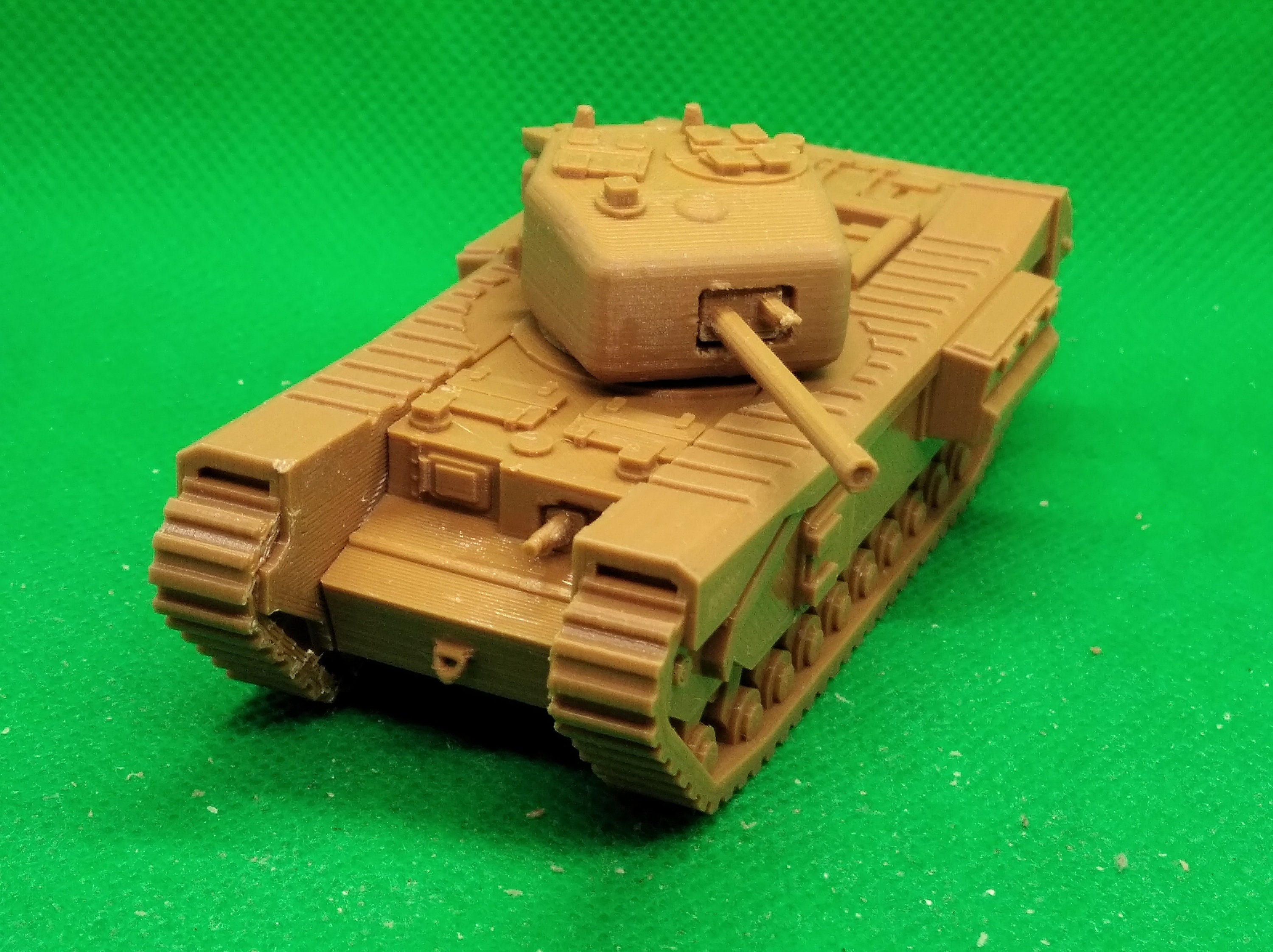 1/72 scale British Churchill Mk IV infantry tank, World War Two, WW 2, Northern African Campaign, Italian Campaign, 3D printed, wargaming
