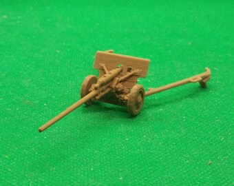 1/72スケール ソビエト軍 57mm対戦車砲 M1943 (ZiS-2) 4門、第二次世界大戦、WW 2、3Dプリント、ウォーゲーム、モデリング