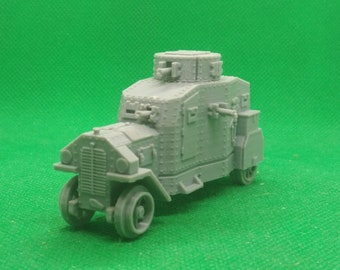 1/72 scale German Ehrhardt E-V/4 armored car, World War One, WW 1, Polish-Soviet War, 3D printed, wargaming, modelling