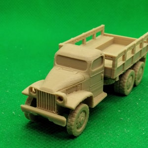 1/72 scale United States GMC CCKW 2 1/2 6x6 truck, World War Two, WW 2, 3D printed, wargaming, model