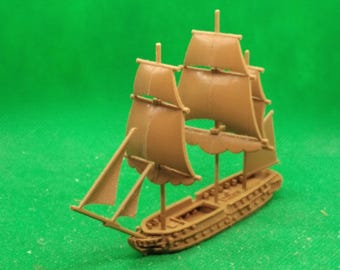 Fragata HMS Phoebe (36 canhões) em escala 1/700, 5ª classe, Mar Negro, XVIII, século XIX, napoleônica, impressa em 3D, jogos de guerra, modelagem