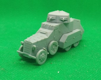 1/72 scale Italian Fiat 611 Mod. 1933 armored car, World War Two, WW 2, Northern Africa, 3D printed, wargaming, modelling