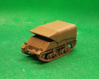 Miniatura em escala 1/72 do veículo blindado de transporte de pessoal britânico Loyd Carrier e trator (com cobertura), Segunda Guerra Mundial, impressa em 3D, para jogos de guerra.