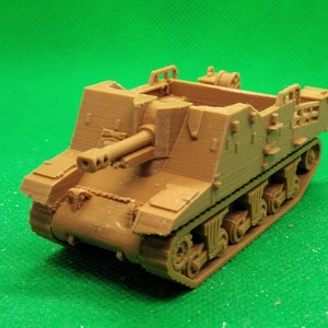 Artilharia autopropulsada Sexton canadense em escala 1/72 (produção inicial), Segunda Guerra Mundial, impressão em 3D, jogos de guerra, modelo