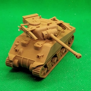 Tanque mediano británico Sherman VC Firefly Tulip a escala 1/72 (variante estadounidense M4A4), Segunda Guerra Mundial, campaña de Europa occidental, impresión 3D, juego de guerra
