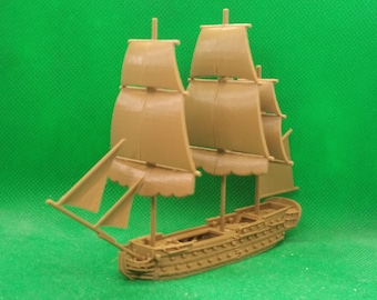 1/700 scale Spanish San Juan Nepomuceno ship-of-the-line (74 gun), 3rd Rate, Black Seas, XVIII, XIX century, Napoleonic, 3D print, wargaming