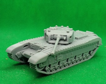 Protótipo do tanque de infantaria britânico Black Prince em escala 1/72, Segunda Guerra Mundial, impressão 3D, para jogos de guerra e modelismo.
