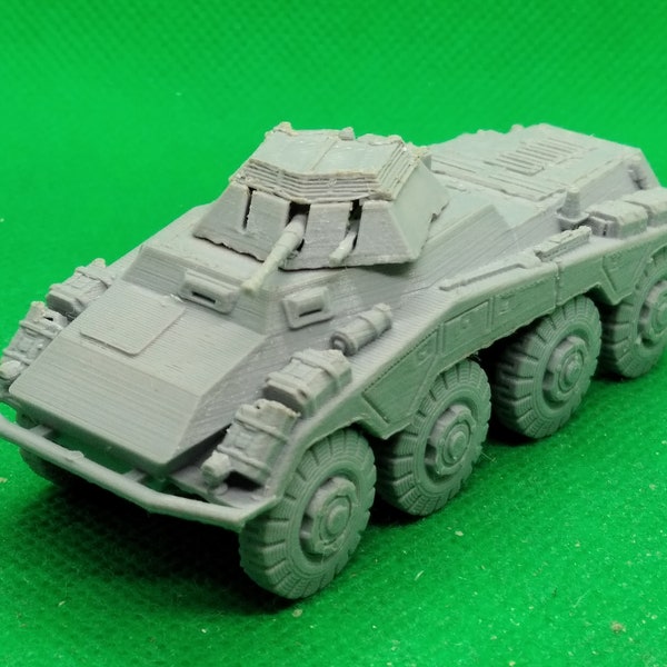 1/72スケールのドイツ軍SdKfz 234/1重装甲車（開放砲塔に2cm KwK 38砲搭載）、第二次世界大戦、WW2、3Dプリント、ウォーゲーム、モデリング