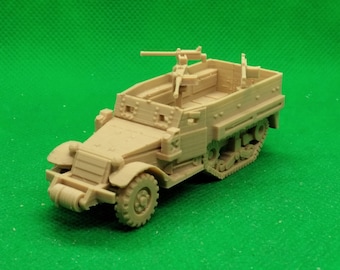 Schaal 1/72 Verenigde Staten M3 halfrupsvoertuig gepantserde personeelsdrager (vroege productie), Tweede Wereldoorlog, WO II, 3D-print, wargaming