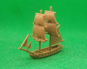 Conjunto de 4 miniaturas em escala 1/700 do brigue HMS Argus (ex-Argus), sem classificação, adequadas para jogos de guerra dos Mares Negros, períodos XVIII, XIX e Napoleônico. Impressão 3D disponível.