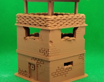 1/72 scale Indochina blockhouse, World War Two, WW2, Pacific Campaign, Indochina War, 3D printed, wargaming, modelling