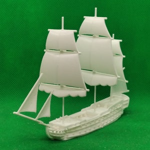 1/700 scale Spanish Oriente class 70-gun ship of the line, 3rd Rate, Black Seas, XVIII, XIX century, Napoleonic, 3D print, wargaming
