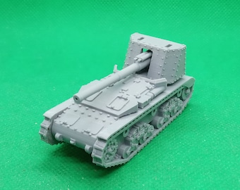 1/72 scale Italian Semovente da 90/53 tank destroyer, World War Two, Tunisia Campaign, Italian Campaign, 3D printed, wargaming, modelling