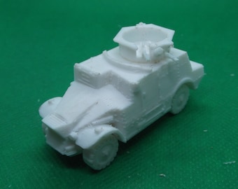 Miniatura em escala 1/72 do carro blindado leve britânico Morris CS9, da Segunda Guerra Mundial, Batalha da França, Norte da África, impressa em 3D, para jogos de guerra.