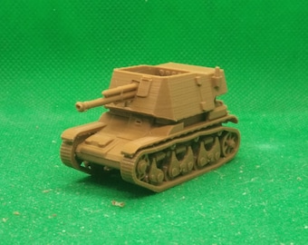 1/72 scale German  4,7 cm PaK(t) auf Panzerkampfwagen 35R(f) ohne Turm (Panzerjaeger 35R), World War Two, WW2, 3D printed, wargaming, model