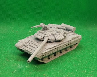 Schaal 1:72 Sovjet T-64BV gevechtstank (vroege productie), Koude Oorlog, Warschaupact, Rusland, Oekraïne, 3D-geprint, wargaming, modellering