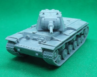 Schaal 1:72 Russische KV-1 Model 1939 zware tank late productie, Winteroorlog, Tweede Wereldoorlog, WO II, oostfront, 3D-geprint, wargaming
