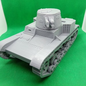 1/30 scale Polish Vickers Mk E B tank (single turret, raised engine deck), World War Two, Polish Campaign, 3D printed, wargaming, modelling