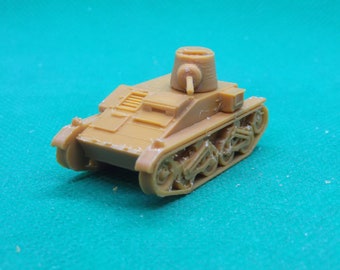 Tanque leve belga T15 em escala 1/87 (variante Vickers Modelo 1934), Segunda Guerra Mundial, Campanha da Bélgica, impresso em 3D, para jogos de guerra e modelismo.