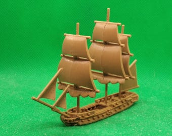 Fragata HMS Surprise em escala 1/700 (28 canhões), 6ª classe, Mar Negro, séculos XVIII e XIX, era Napoleônica, impressa em 3D, para jogos de guerra e modelismo.