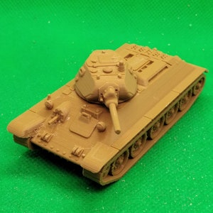 Tanque médio russo T-34-76 modelo 1940 em escala 1/72 (produção inicial, torre fundida), Segunda Guerra Mundial, 2ª Guerra Mundial, Frente Oriental, impressão 3D, jogos de guerra