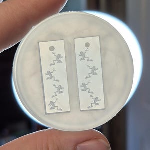 1.25 inch, frog earring mold, tree frog earring mold, rectangle earring mold, amphibian earring mold, Earring mold, silicone mold, mold
