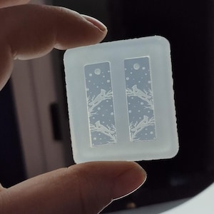 1.25 inch, cardinal earring mold, bird earring mold, resin earring mold, rectangle earring mold, Earring mold, silicone mold, bird mold